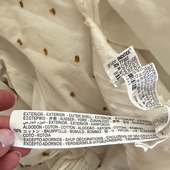 Zara Boho White Flowy Button Down Dress - Picture 12 of 13